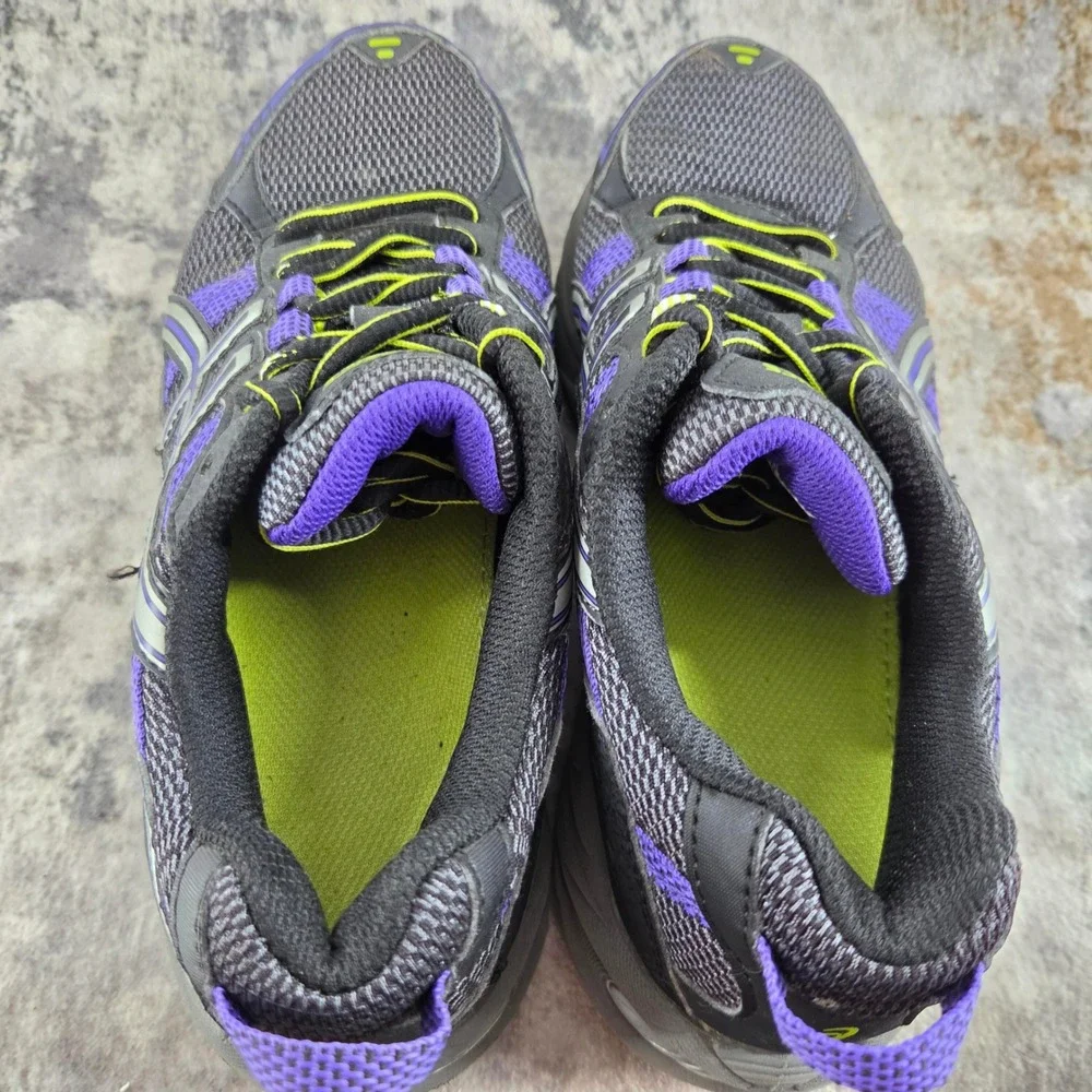 ASICS GEL Venture 4 Trail Running Shoes Womens 7 Black Purple T383N Gym Fitness